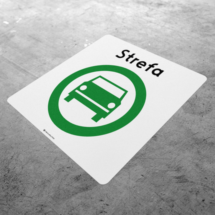 Naklejka Podłogowa BHP: „strefa czystego transportu” (D-54)