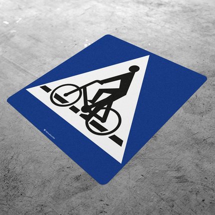 Naklejka Podłogowa BHP: „przejazd dla rowerzystów” (D-6a)
