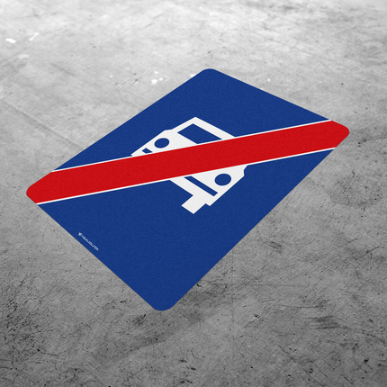 Naklejka Podłogowa BHP: „koniec drogi ekspresowej” (D-8)