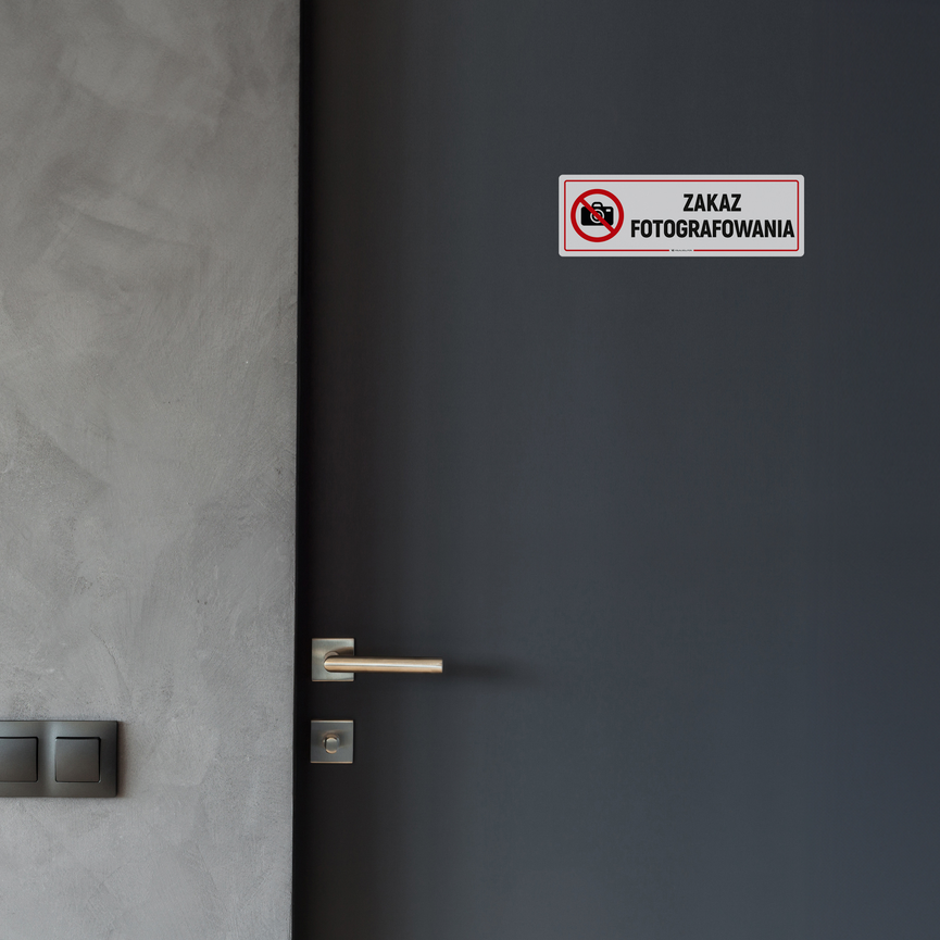 Naklejka na Drzwi: Zakaz Fotografowania – 5szt