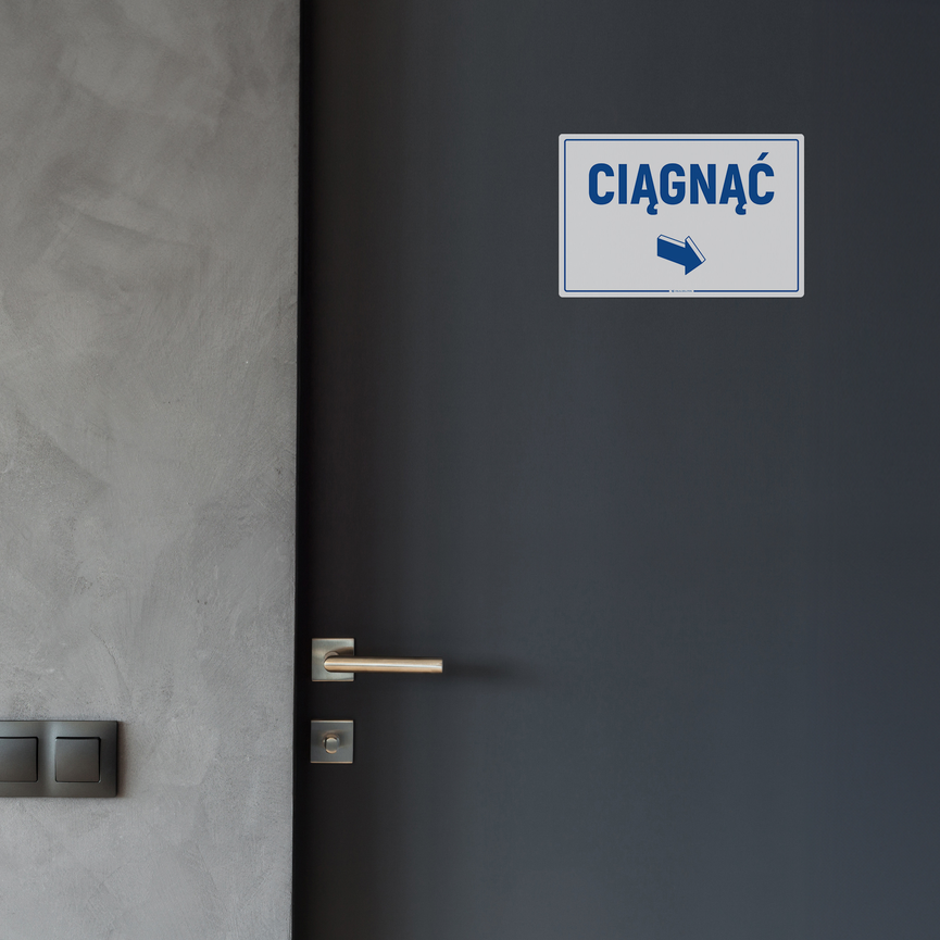 Naklejka na Drzwi: Ciągnąć – 10szt