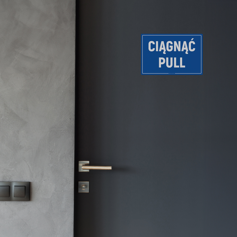 Naklejka na Drzwi: Ciągnąć / Pull – 10szt