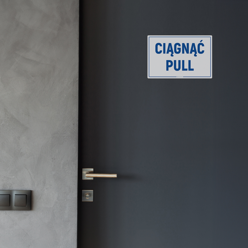 Naklejka na Drzwi: Ciągnąć / Pull – 5szt