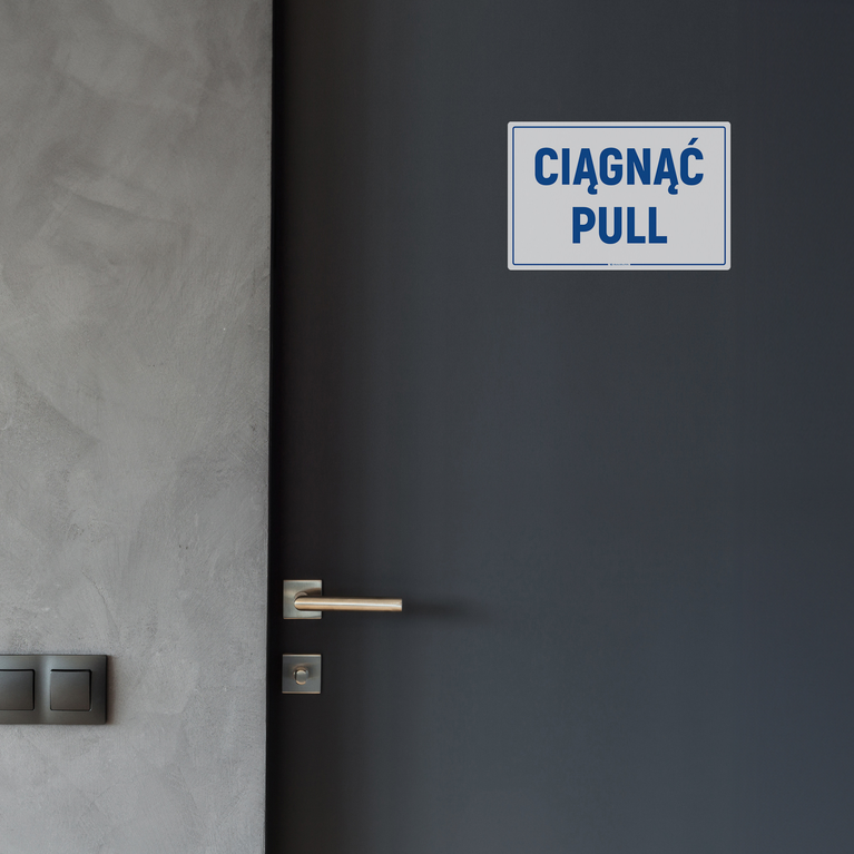 Naklejka na Drzwi: Ciągnąć / Pull – 10szt