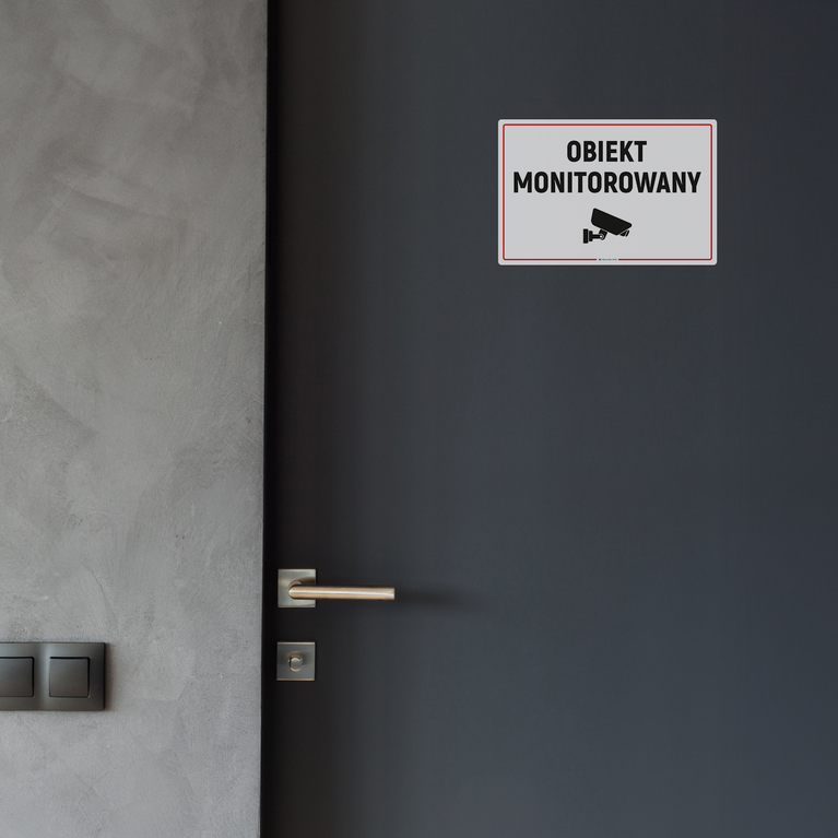 Naklejka na Drzwi: Obiekt Monitorowany – 5szt