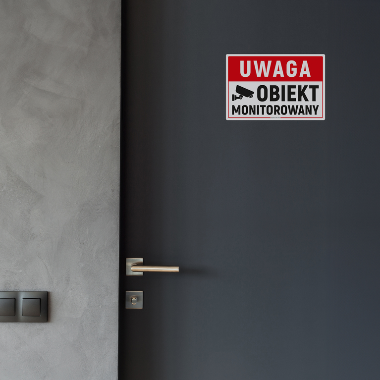 Naklejka na Drzwi: Obiekt Monitorowany