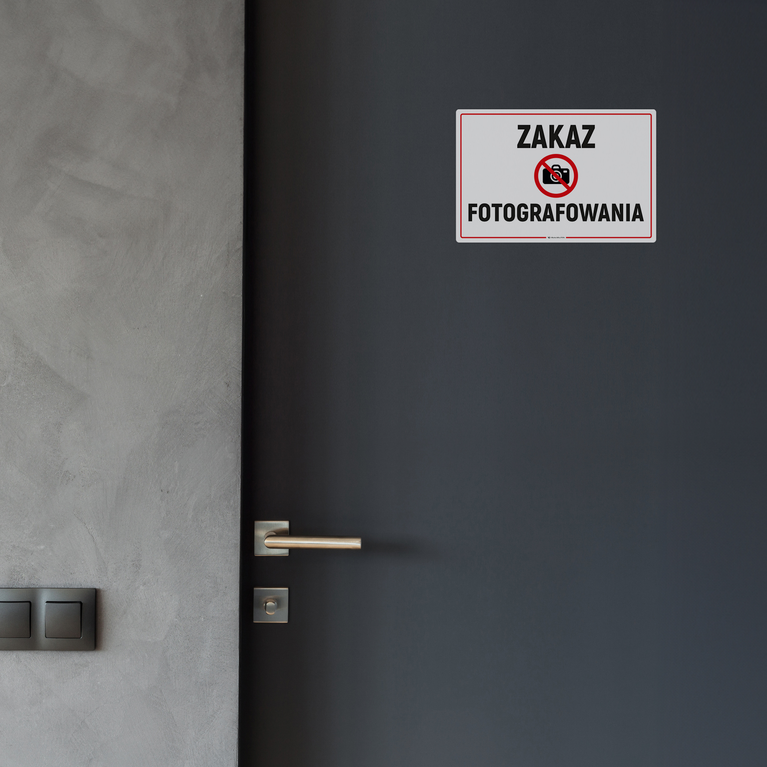 Naklejka na Drzwi: Zakaz Fotografowania