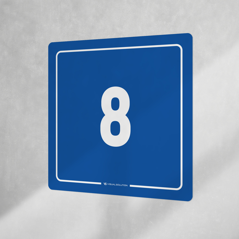 Naklejka informacyjna: numer  8