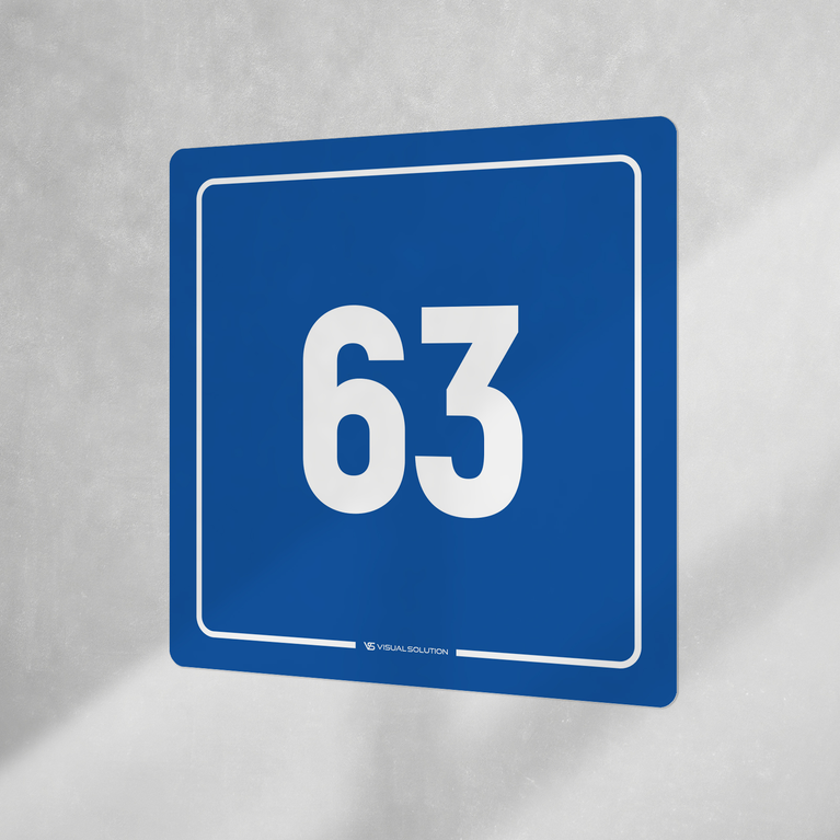 Naklejka informacyjna: numer 63