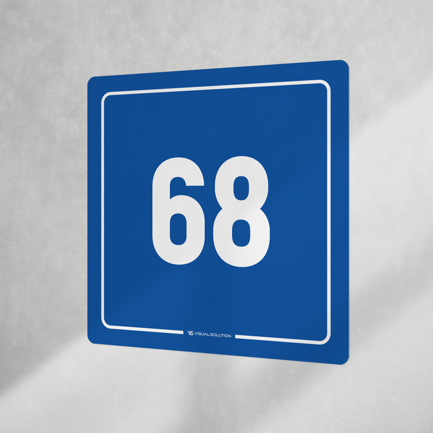 Naklejka informacyjna: numer 68