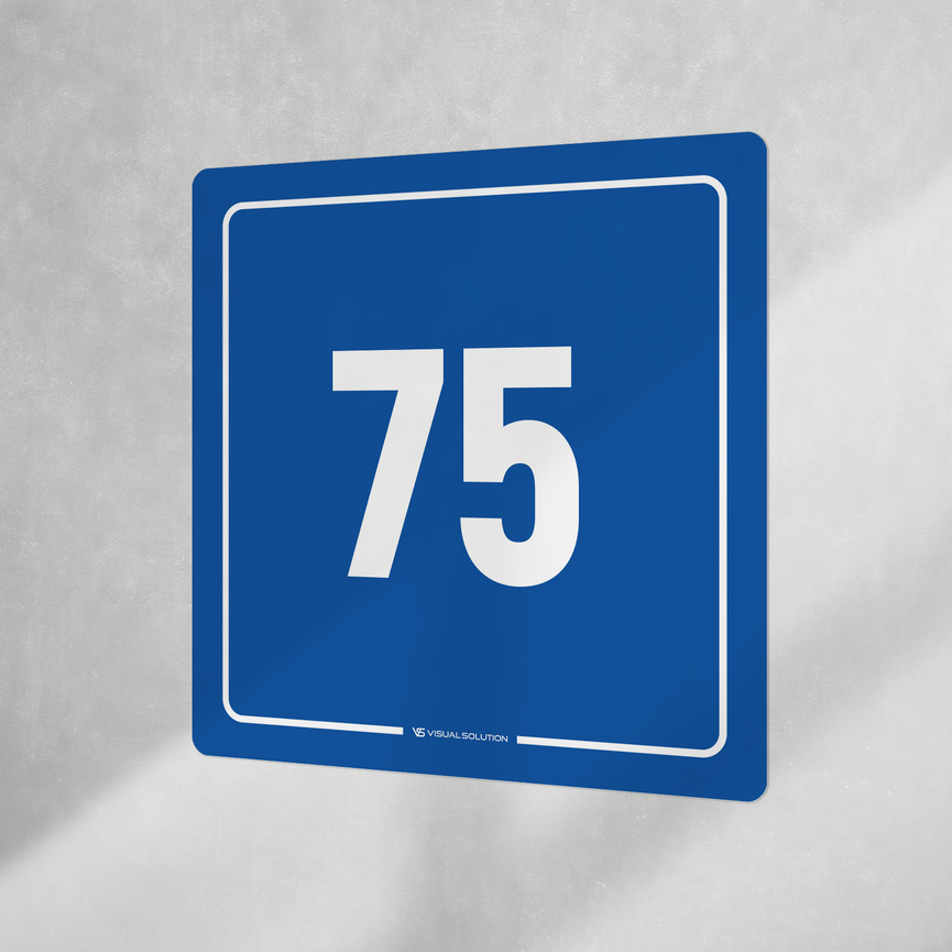 Naklejka informacyjna: numer 75