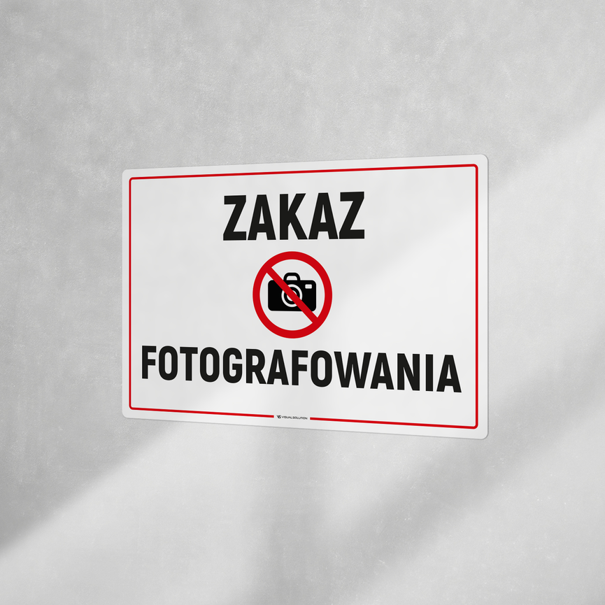 Tabliczka informacyjna: Zakaz Fotografowania