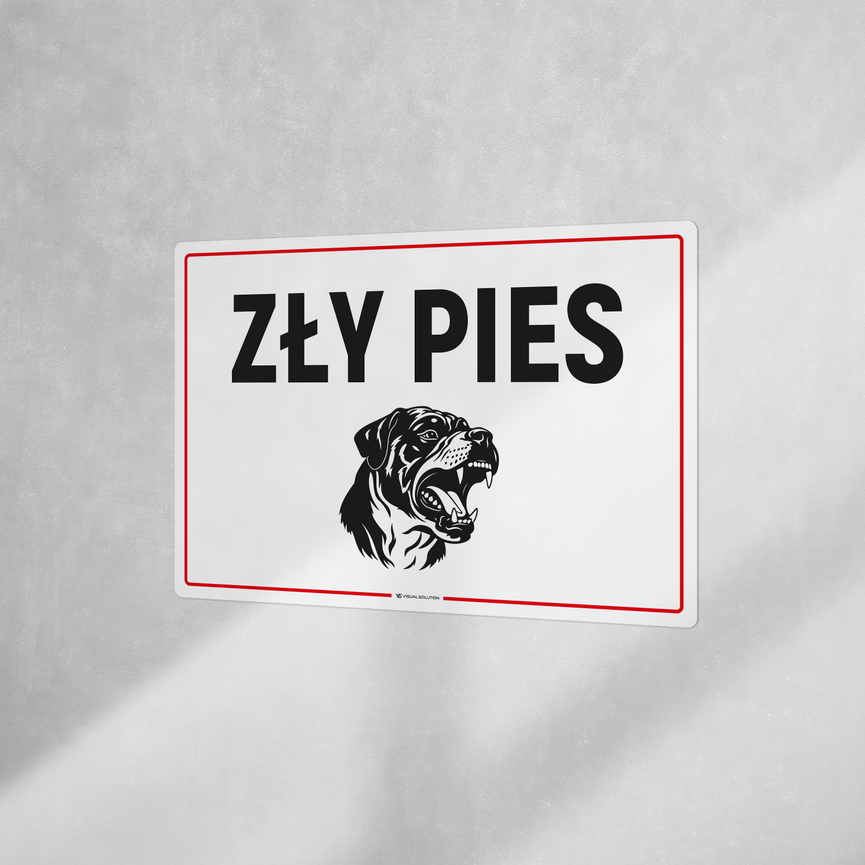 Tabliczka informacyjna: Zły Pies