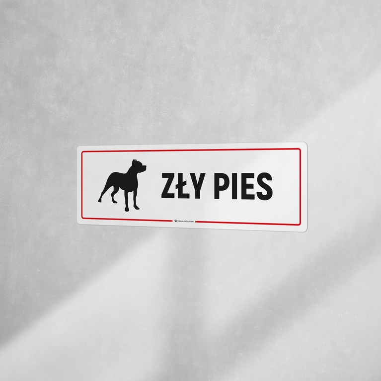 Naklejka informacyjna: Zły Pies