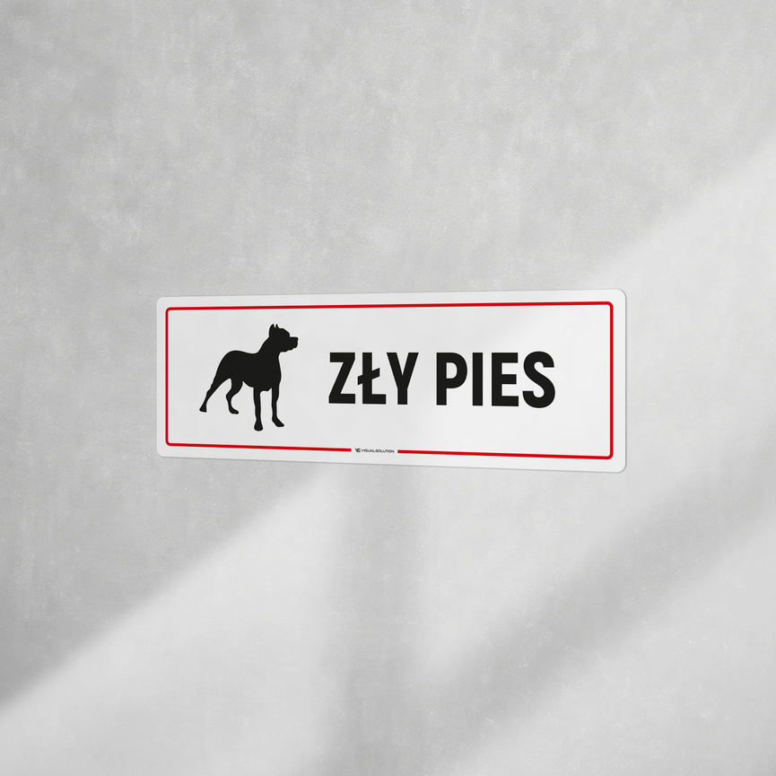 Naklejka informacyjna: Zły Pies
