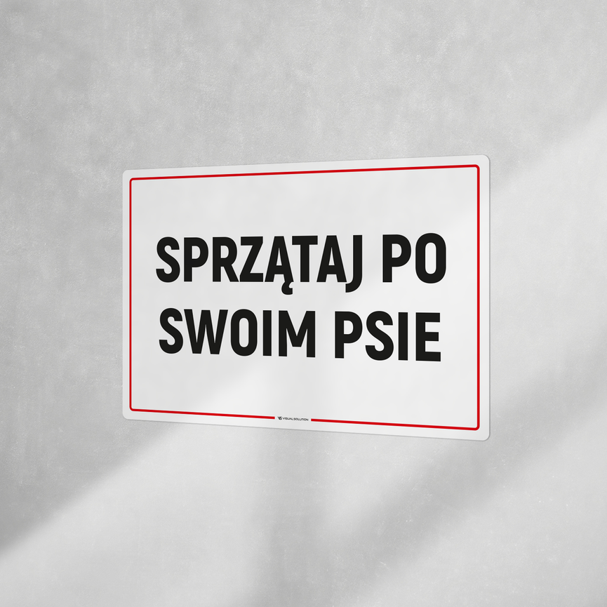Naklejka informacyjna: Posprzątaj po swoim psie-5szt