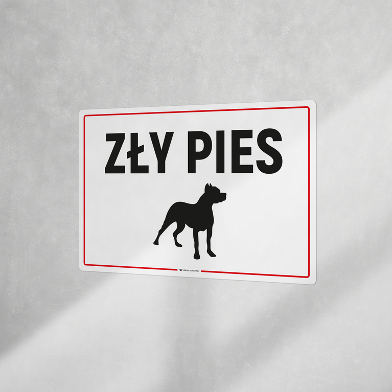 Naklejka informacyjna: Zły pies-10szt