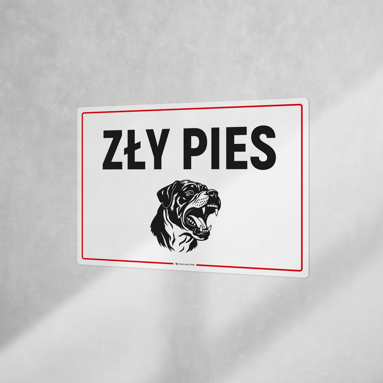 Naklejka informacyjna: Zły pies