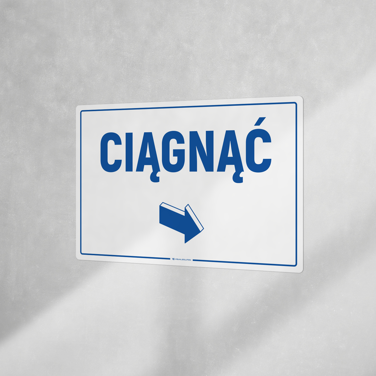 Naklejka informacyjna: Ciągnąć