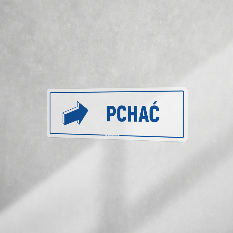 Naklejka informacyjna: Pchać