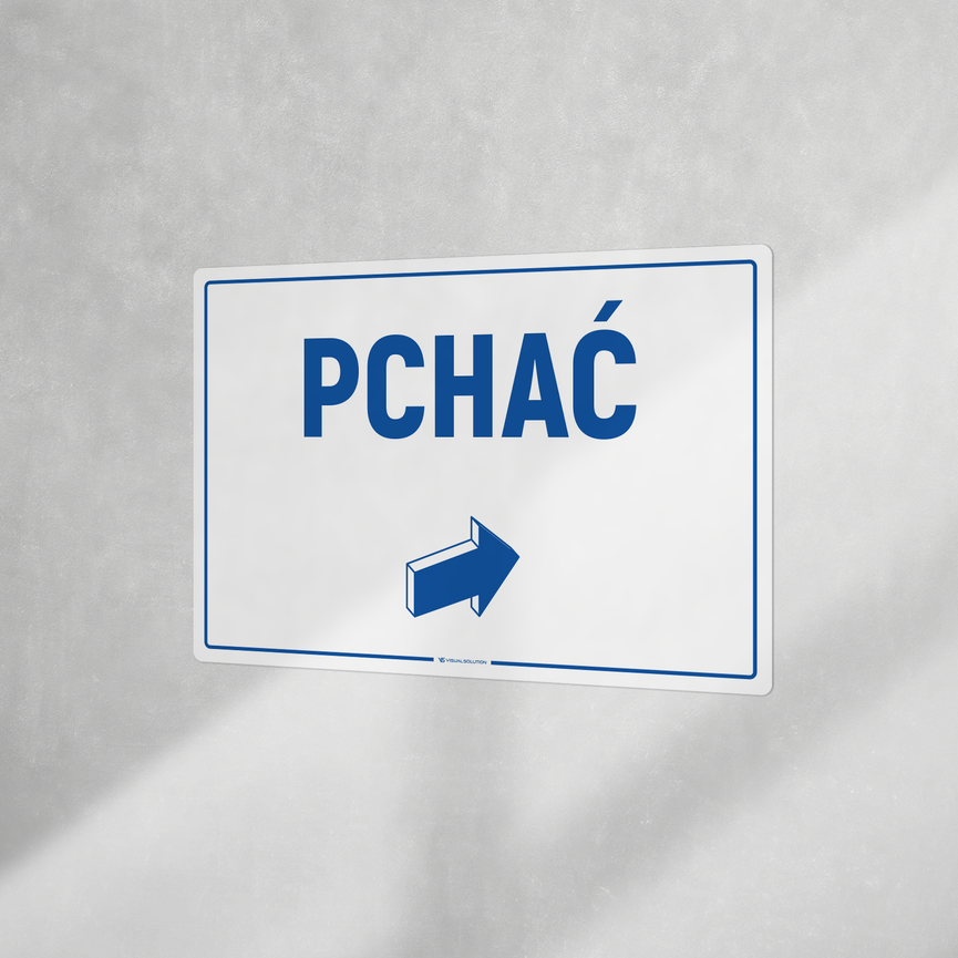 Naklejka informacyjna: Pchać