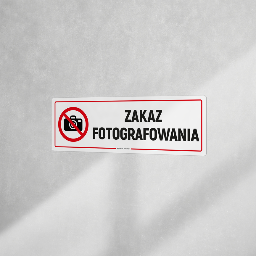 Naklejka informacyjna: Zakaz Fotografowania