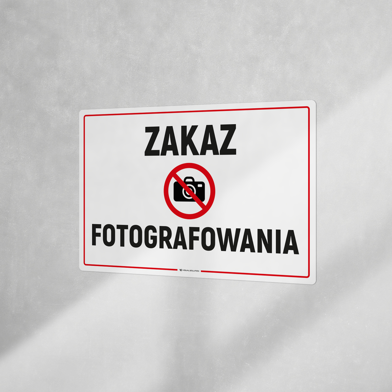 Naklejka informacyjna: Zakaz Fotografowania