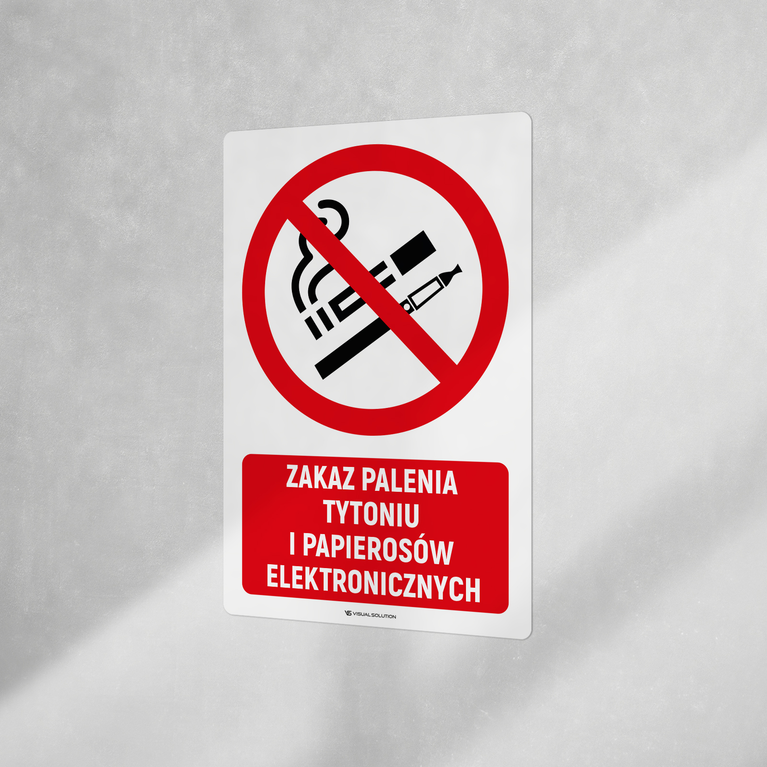 Naklejka informacyjna: Zakaz Palenia Tytoniu i Papierosów Elektronicznych-10szt