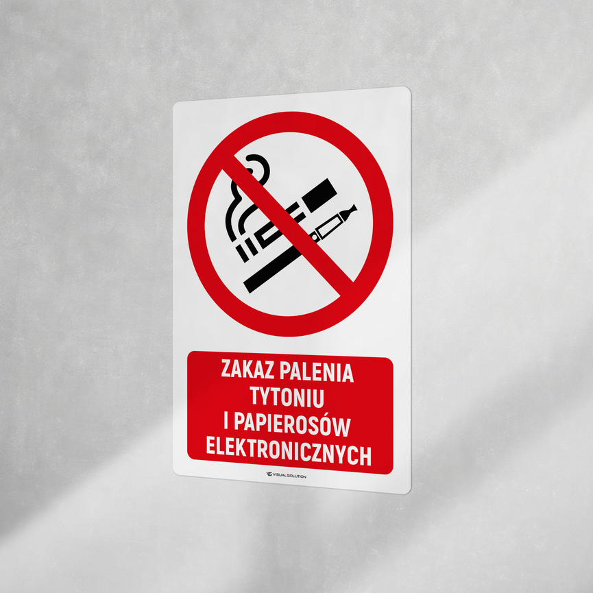 Naklejka informacyjna: Zakaz Palenia Tytoniu i Papierosów Elektronicznych-5szt