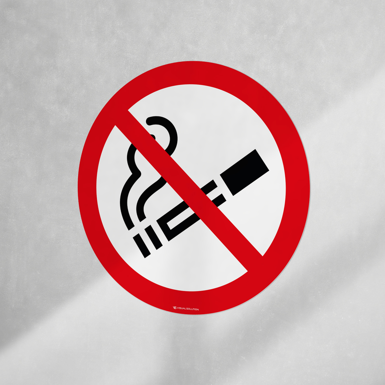 Naklejka Informacyjna: Zakaz Palenia Tytoniu (okrągła)