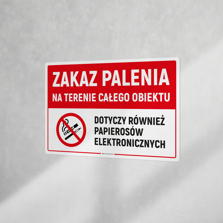 Tabliczka informacyjna: Zakaz Palenia na terenie całego obiektu-10szt