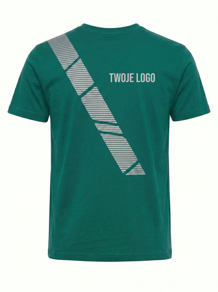 koszulka z krótkim rękawem, odblaskowa BHP, firmowa , LOGO z przodu i tyłu