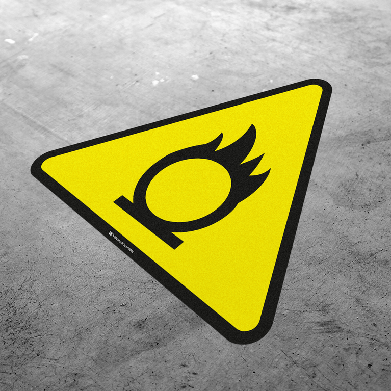 Naklejka podłogowa ostrzegająca przed utleniającymi substancjami | W028