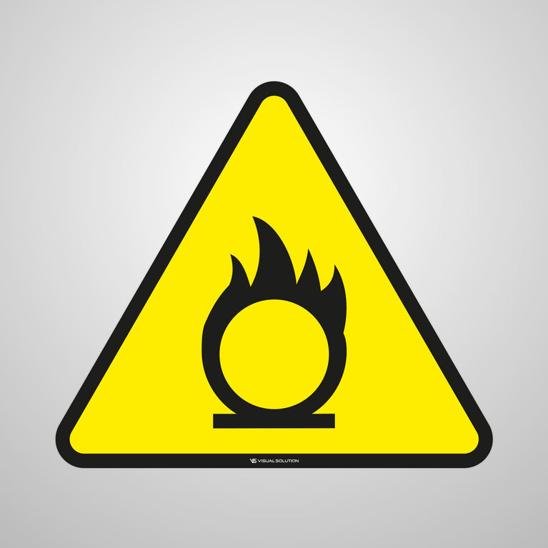 Naklejka podłogowa ostrzegająca przed utleniającymi substancjami | W028