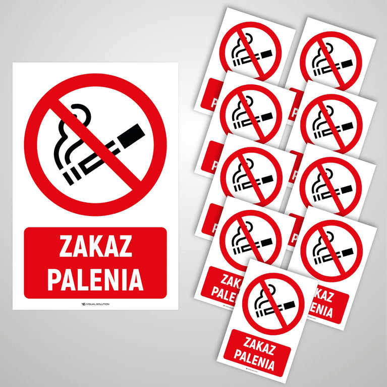 Naklejka informacyjna: Zakaz Palenia-10szt