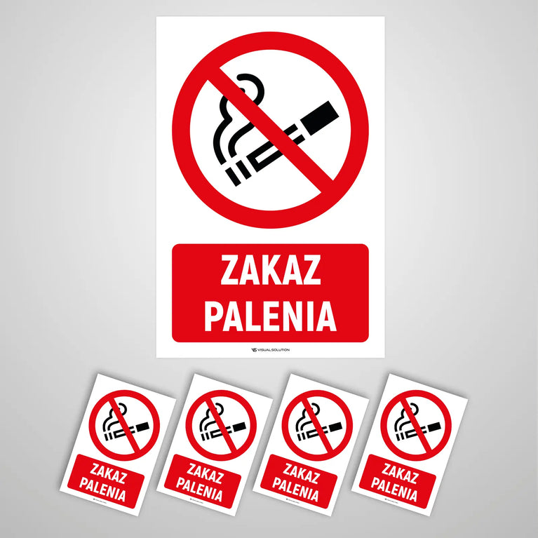 Naklejka informacyjna: Zakaz Palenia-5szt