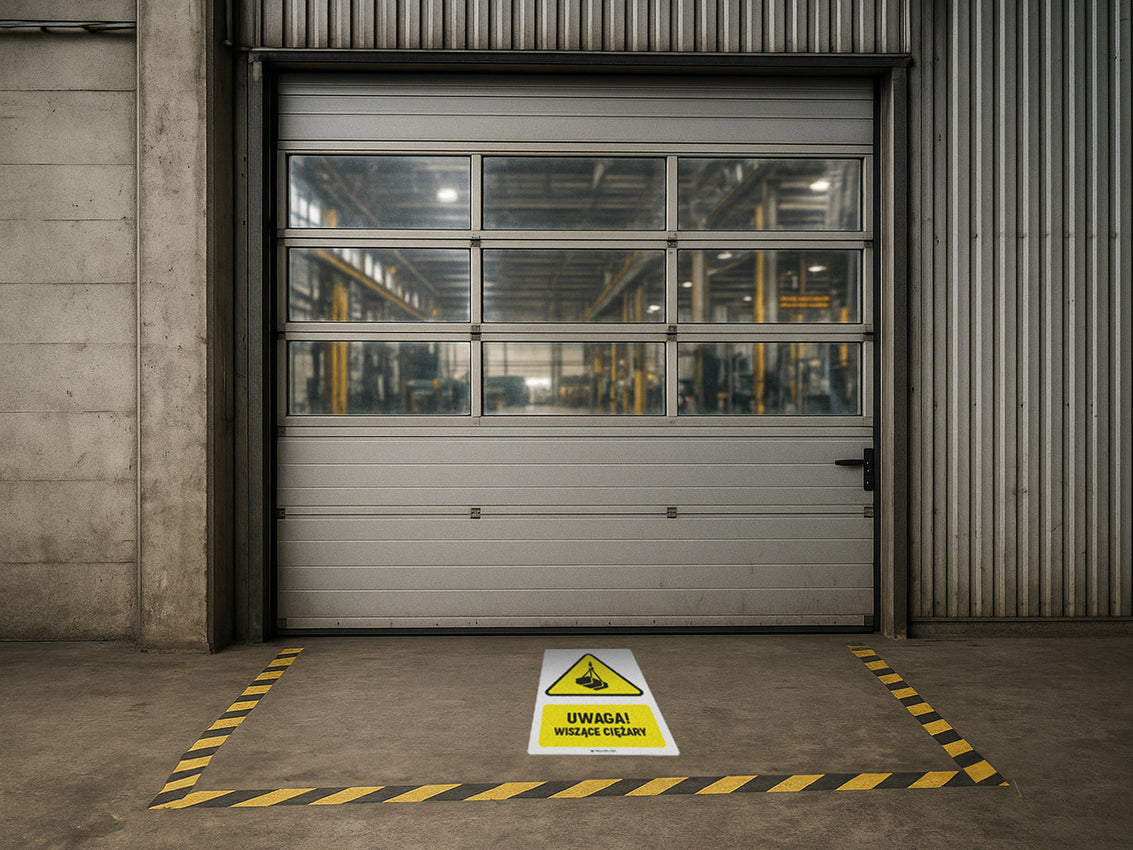 Najczęściej spotykane naklejki podłogowe BHP