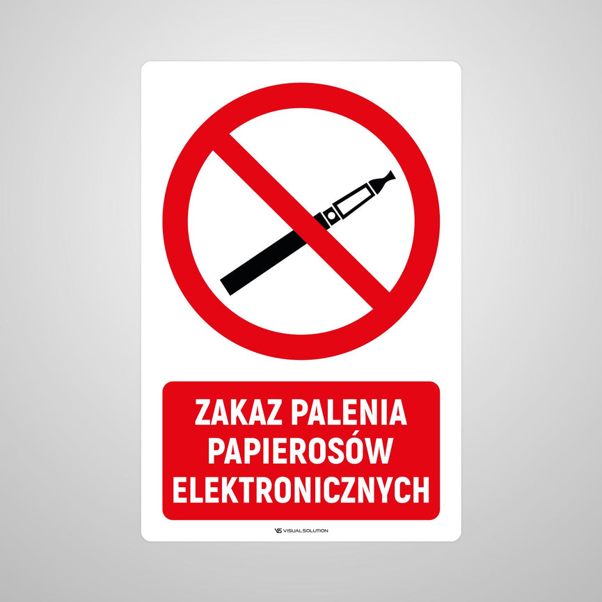 Naklejka Podłogowa BHP: Znak "Zakaz Palenia Papierosów Elektronicznych" z Opisem