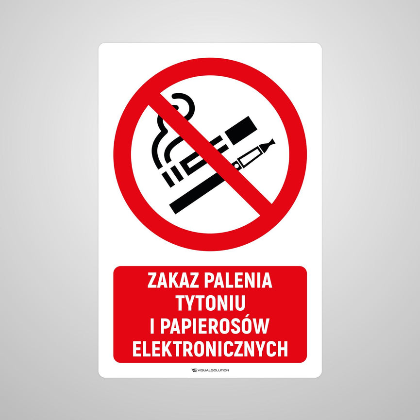 Naklejka Podłogowa BHP: Znak "Zakaz Palenia Tytoniu i Papierosów Elektronicznych" z Opisem