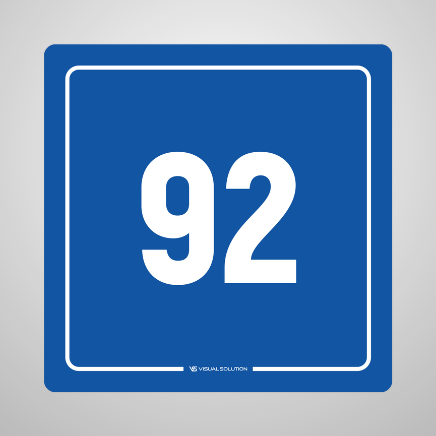 Naklejka informacyjna: numer 92