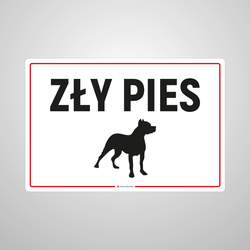 Naklejka informacyjna: Zły pies