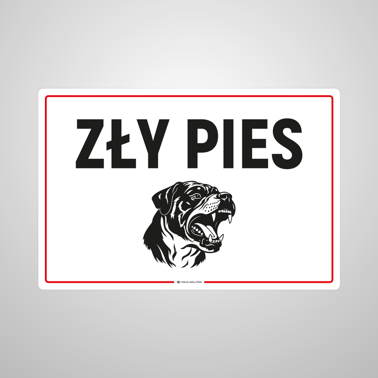 Naklejka informacyjna: Zły pies