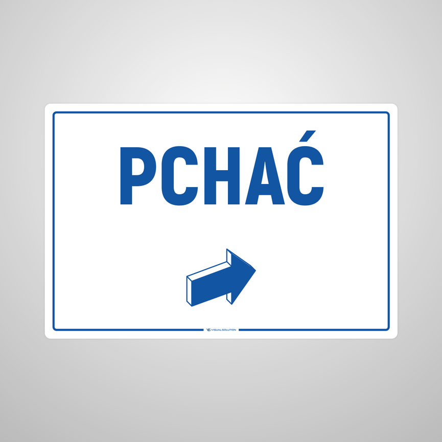 Naklejka informacyjna: Pchać
