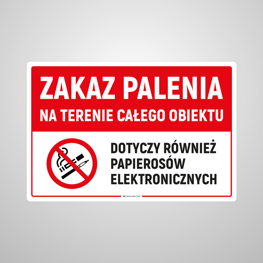 Tabliczka informacyjna: Zakaz Palenia na terenie całego obiektu-10szt