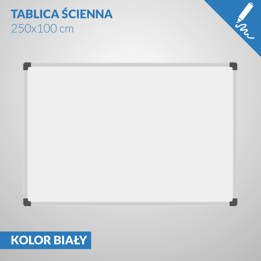 Tablica Suchościeralna Magnetyczna - 250 x 100 cm