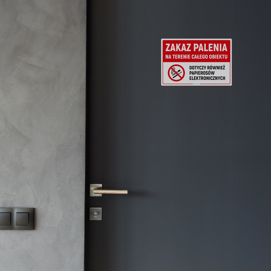 Naklejka na Drzwi: Zakaz Palenia