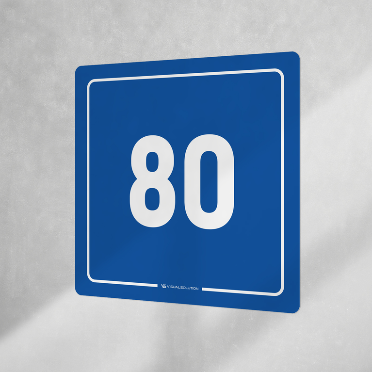 Naklejka informacyjna: numer 80