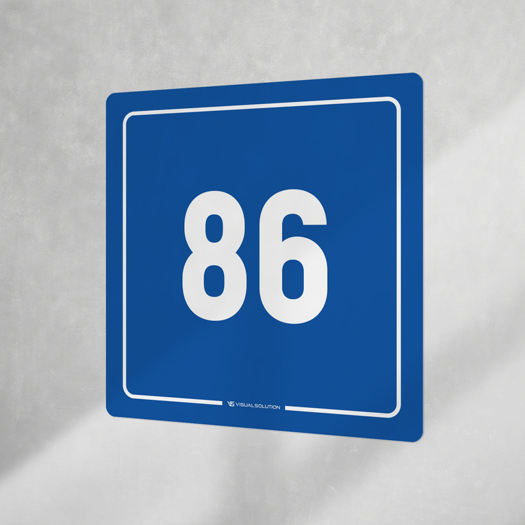 Naklejka informacyjna: numer 86