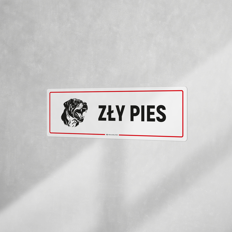 Naklejka informacyjna: Zły Pies