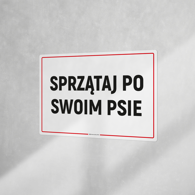 Naklejka informacyjna: Posprzątaj po swoim psie-5szt